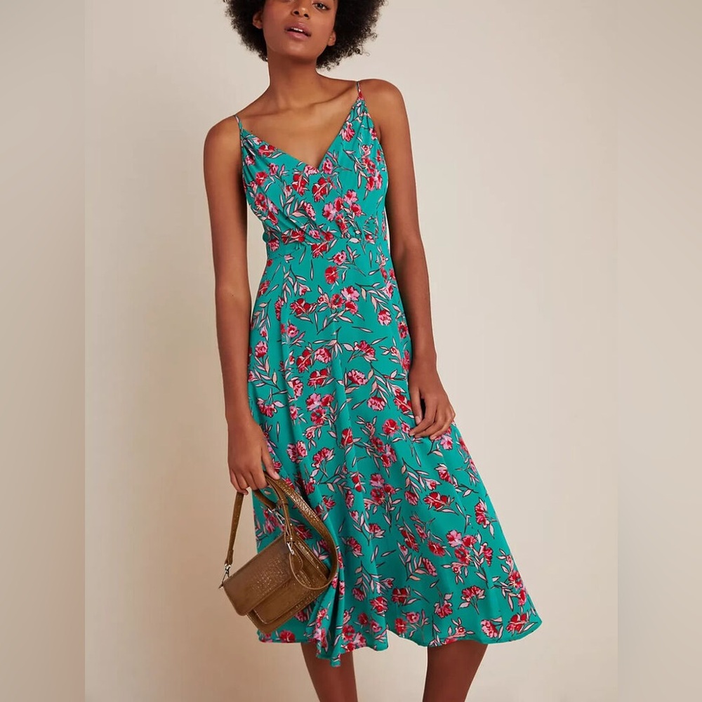 YUMI KIM 100% Size 8, Silk Dandelion Emerald Green Vienna Dress